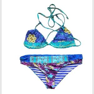 Maaji Bikini- Turquoise blue and purple